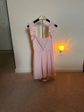 Lucy in the Sky Soft Pink Ruffle Strap Dress